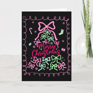 Cartão Preppy Nk Coquette Laço Árvore de Natal Feminina N