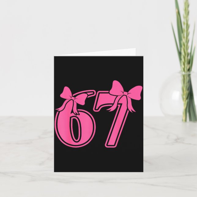 Cartão Preppy Nk Coquette Laço Renda 67 Six Seven Meme Mu (Frente)