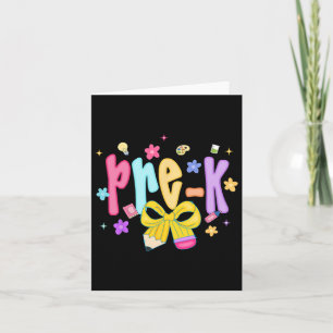 Cartão Preppy Pre-k Back To School Preschool Teachers Gir