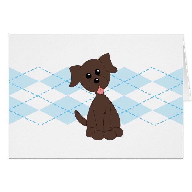 Cartão Prepy Puppy (Frente horizontal)