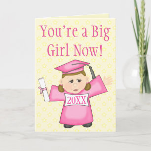 Cartão Preschool / Kindergarten Girl Graduation Card