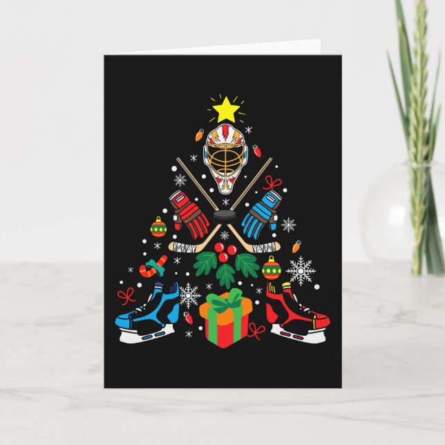 Cartão Presente da Árvore de Natal de Hóquei, Passatempos (Frente)
