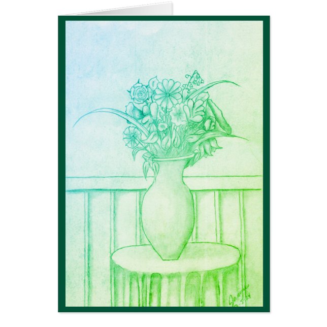 Cartão Presente das Flores - Verde (Frente)