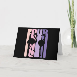 Cartão Presente de 4º Aniversário Fofo Eu Flamingo Eu 4 A