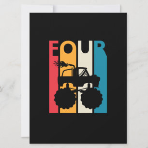 Cartão Presente de 4º Aniversário Quatro Caminhão Monstro