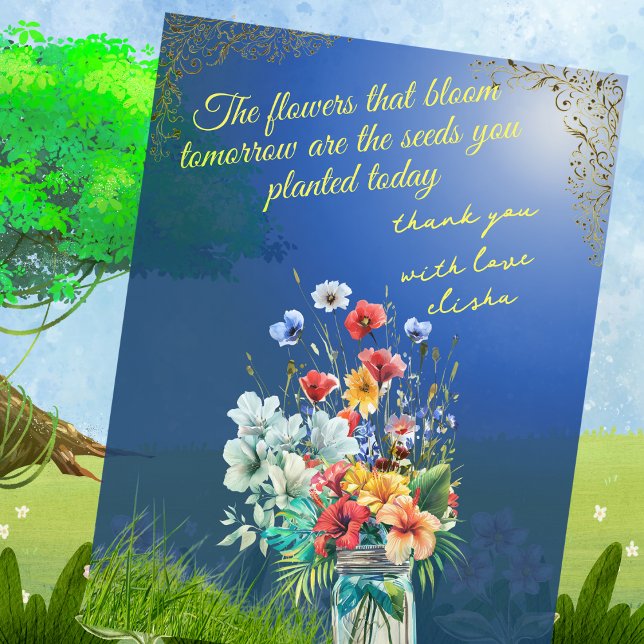 Cartão-presente de agradecimento do professor (Best teacher's appreciation customised card )