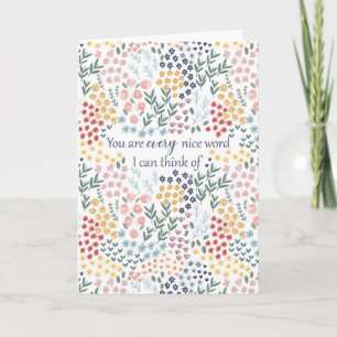 Cartão Presente de Agradecimento Sincero Amizade Floral