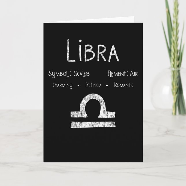 Cartão Presente de Aniversário com Signo de Libra Vintage (Frente)