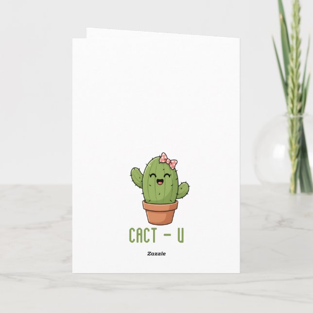 Cartão Presente de Aniversário de Casal de Cactus Engraça (Verso)