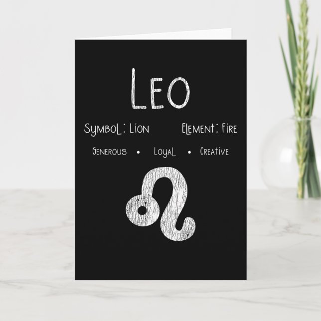 Cartão Presente de Aniversário de Leão Signo do Zodíaco F (Frente)