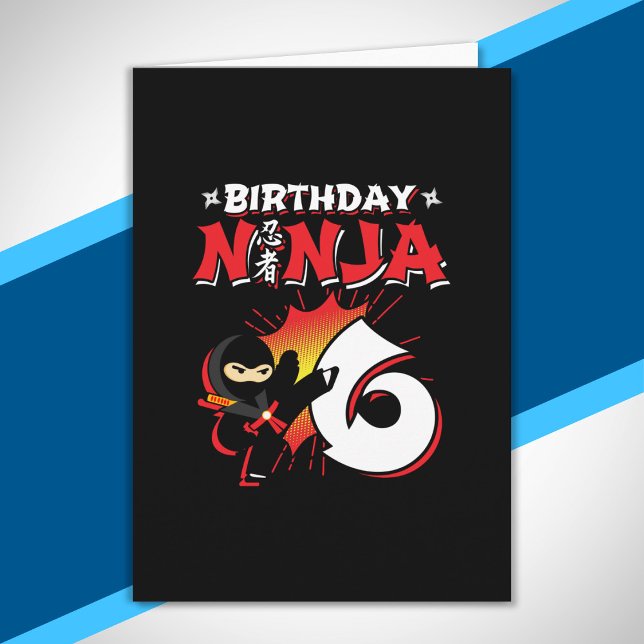 Cartão Presente de Aniversário de Ninja para Crianças - 6 (Criador carregado)
