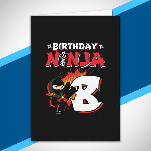 Cartão Presente de Aniversário de Ninja para Crianças - 8