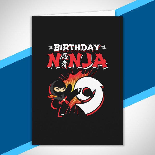Cartão Presente de Aniversário de Ninja para Crianças - 9 (Criador carregado)