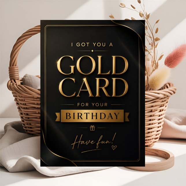 Cartão Presente de Aniversário em Ouro Fofo (Criador carregado)