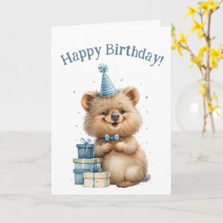 Cartão Presente de aniversário fofo do quokka Cumprimento