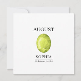 Cartão Presente de Aniversário Personalizado com Peridoto