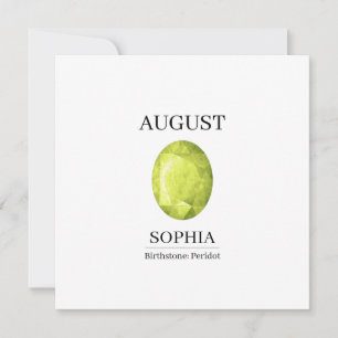Cartão Presente de Aniversário Personalizado com Peridoto