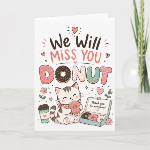 Cartão Presente de aposentadoria engraçado do gato Donut 