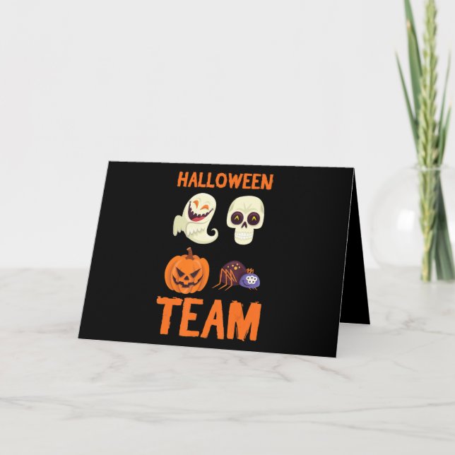 Cartão Presente de Aranha | Equipe de Halloween Abóbora F (Frente)