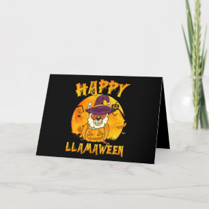 Cartão Presente de Aranha Feliz Llamaween Llama Bruxa A