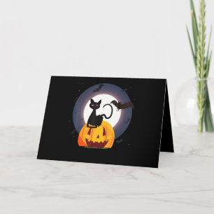 Cartão Presente de Aranha Halloween Gato Preto Aranha A