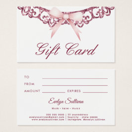 Cartão-presente de arco cor-de-rosa com imagem bri