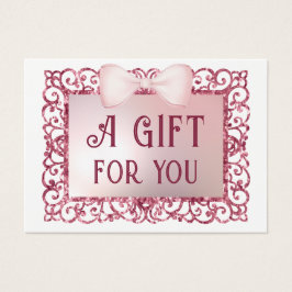 Cartão-presente de arco de quadro brilhante rosa