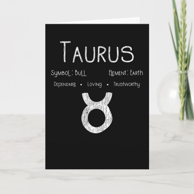 Cartão Presente de Astrologia Touro Zodiac Sign Touro Ter (Frente)