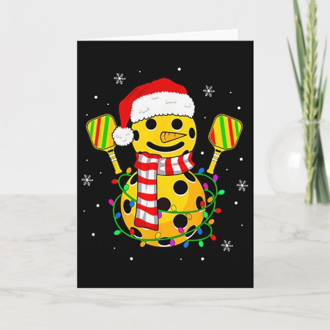 Cartão Presente de Boneco de Neve com Chapéu de Papai Noe (Frente)