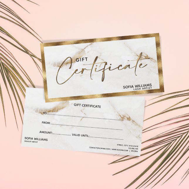 Cartão-presente de Certificado de Mármore Ouro Ele (Criador carregado)