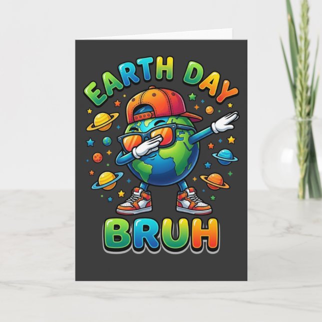 Cartão Presente de desenho animado do Dia da Terra Bruh e (Frente)