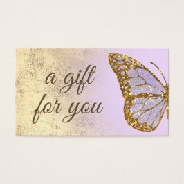 cartão-presente de design de borboleta lavanda de