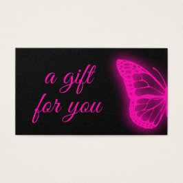 cartão-presente de design de borboleta rosa neones