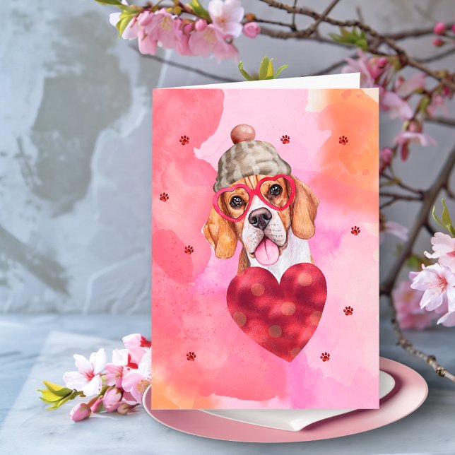 Cartão Presente de Dia dos Namorados para Cachorro Beagle (Criador carregado)