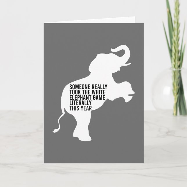 Cartão Presente de Elefante Branco Literalmente Pior (Frente)