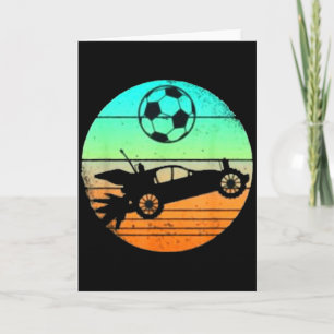 Cartão Presente de Estilo Retro Foguete Carro de Futebol 