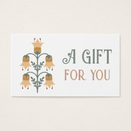 cartão-presente de flores folhosas amarelas