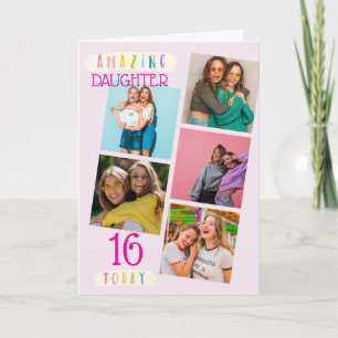 Cartão Presente de Foto de Aniversário de 16 Anos da Filh