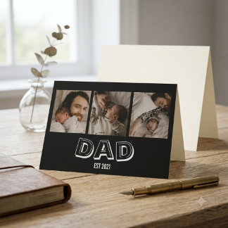 Cartão Presente de Foto Pai Est 3 Lembrança do Pai 