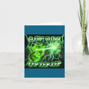 Cartão Presente de Gato Alien Divertido Glerp Glorp Gnarp