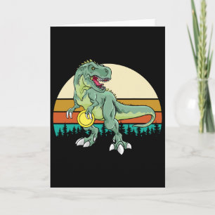 Cartão Presente de Golfista de Dinossauro Dino Retro T Re
