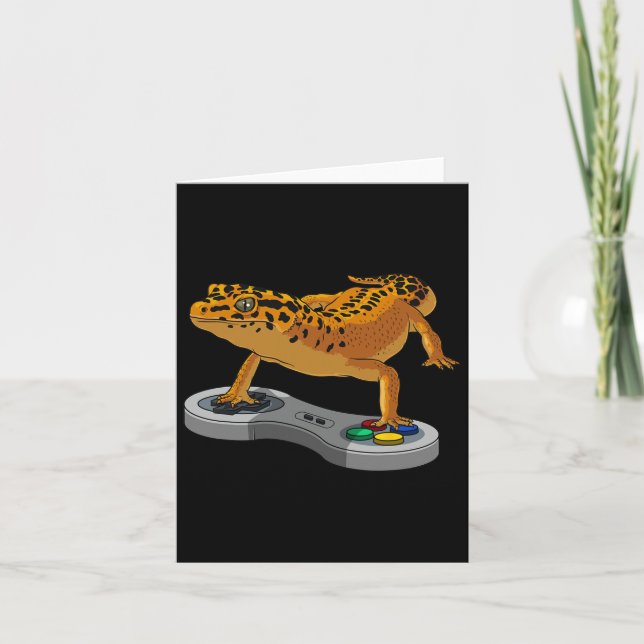 Cartão Presente de Lagartixa Leopardo com Dragão Barbudo  (Frente)