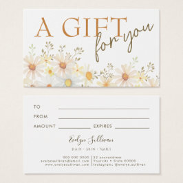 Cartão-presente de margarida delicado