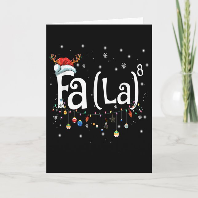 Cartão Presente de matemática divertida de Natal Fa La Sa (Frente)