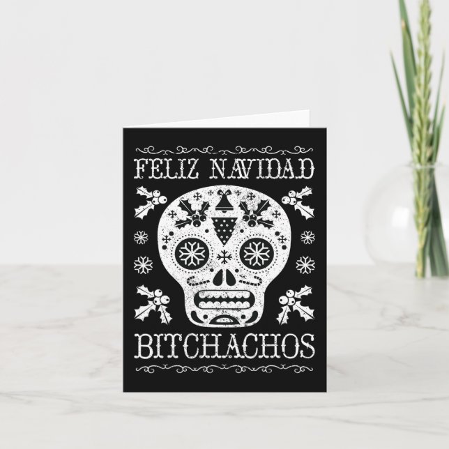 Cartão Presente de Meme de Caveira de Natal Engraçado Bit (Frente)