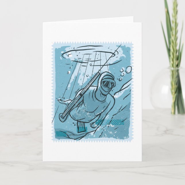 Cartão Presente de mergulho de arpão para mergulhadores (Frente)