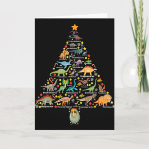 Cartão Presente de Natal Árvore de Natal Dinossauro Fofa 