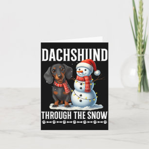 Cartão Presente de Natal de Dachshund Feio Através da Nev