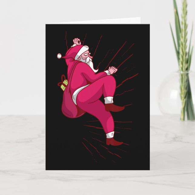 Cartão Presente de Natal de Escalada de Santa (Frente)