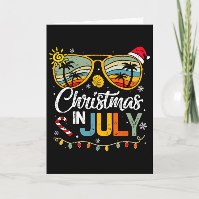 Cartão Presente De Natal Em Julho Óculos De Sol Com Chapé (Frente)